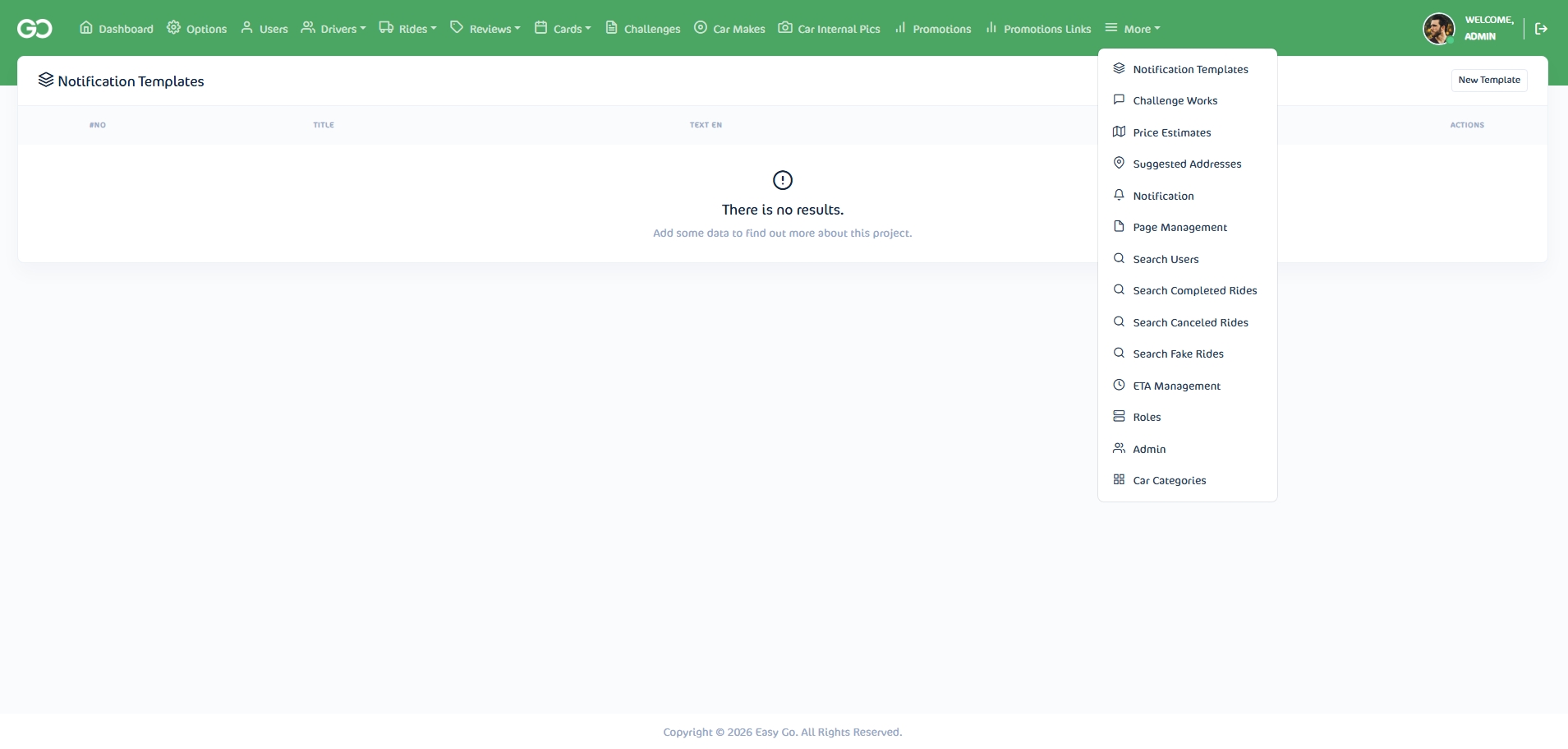 Eazy Go Dashboard